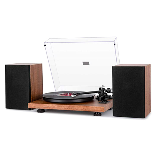 1 BY ONE Bluetooth Turntable HiFi System with Bookshelf Speakers