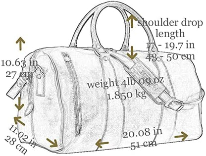 Leather Duffel Bag Weekend Bag Gym Large Travel Bag