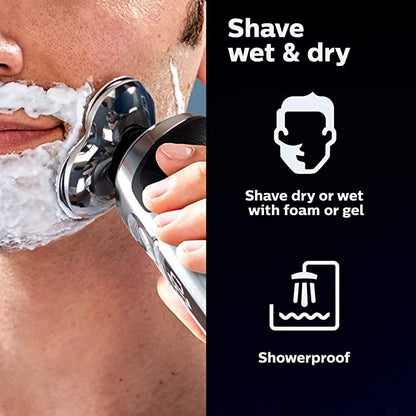 Rechargeable Wet or Dry Electric Shaver with Trimmer