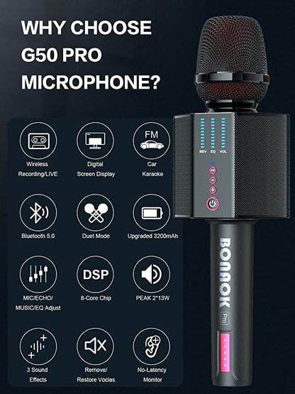 Microphone karaoké sans fil Bluetooth