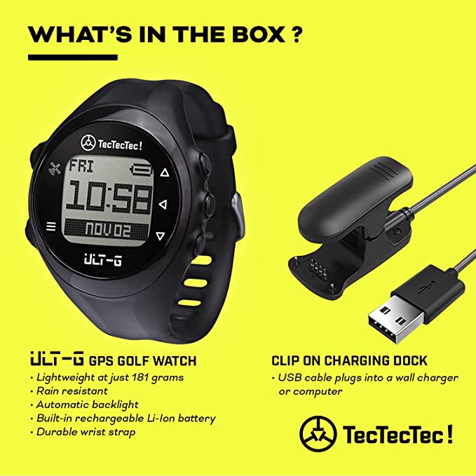 TecTecTec ULT-G Stylish, Lightweight and Multi-Functional Golf GPS Watch