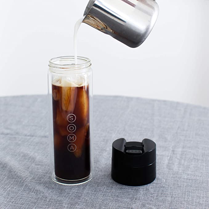 Doppelwandige Glasflasche für Tee und Kaffee