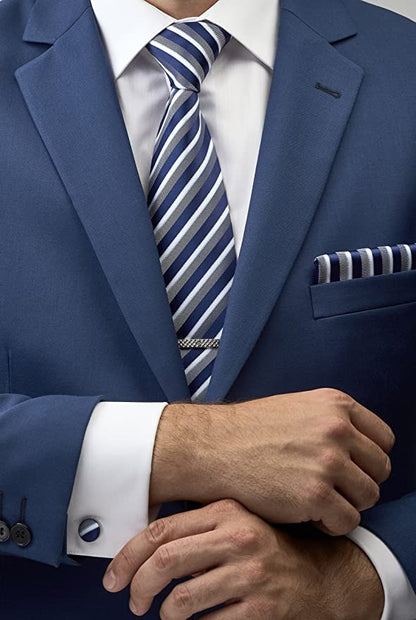 Tie Set Silky Necktie Pocket Squares Tie Clips Cufflinks For Men